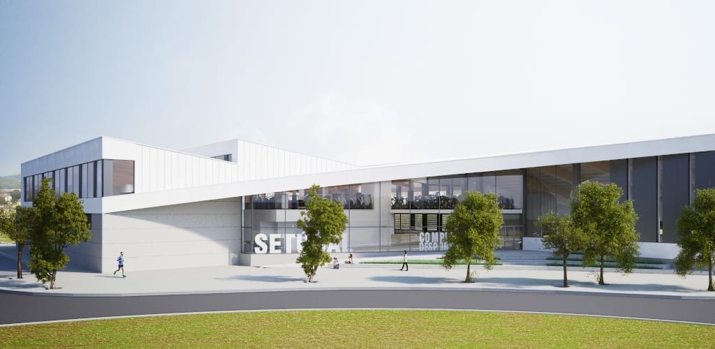 Centro deportivo - detalle de fachada y envolvente