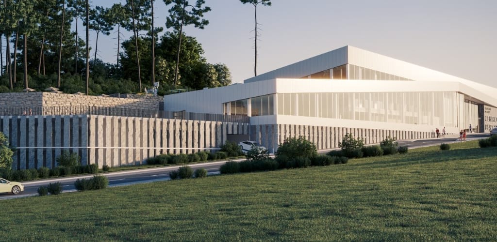 Instalación deportiva contemporánea - vista exterior