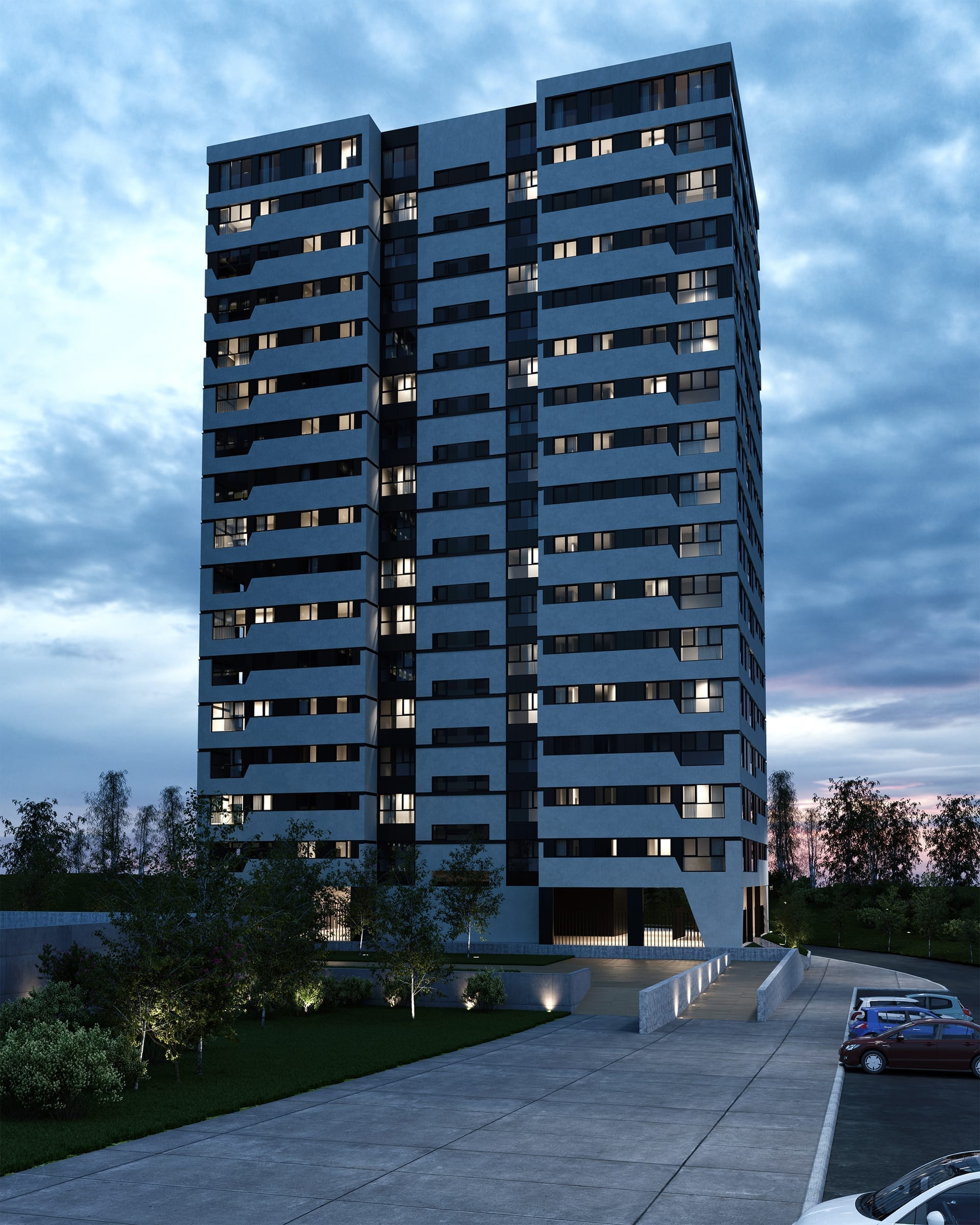 Vivienda Colectiva - Vista Nocturna